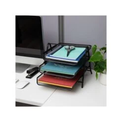 Mind Reader Network Collection 3-Tier Metal Desk File Organizer, Black, 2/Pack (3TPAP2PK-BLK) -Fellowe Desk Shop 0D144AB4 1957 42F8 B7016091465AEA89 s7