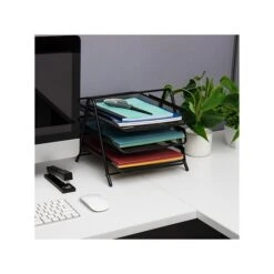 Mind Reader Network Collection 3-Tier Metal Desk File Organizer, Black, 2/Pack (3TPAP2PK-BLK) -Fellowe Desk Shop 122F81A6 BE7E 4318 B4FCBE31C10CDAA3 s7