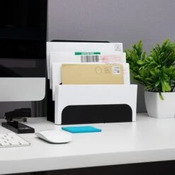 Mind Reader 6-Compartment Steel File Organizer, Black (IVERFI6-BLK)