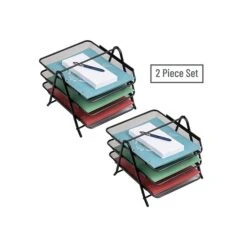 Mind Reader Network Collection 3-Tier Metal Desk File Organizer, Black, 2/Pack (3TPAP2PK-BLK) -Fellowe Desk Shop 2688CBC5 0CFE 4C58 A206A3353AC41C3A s7