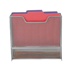Mind Reader 5-Compartment Steel File Organizer, Silver (MESHBOX5-SIL) -Fellowe Desk Shop 49955D28 0797 4333 8B27C171AA70356E s7