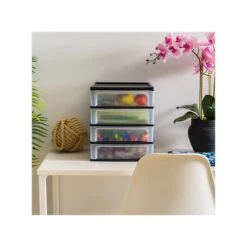 Iris 4-Drawer Desktop Unit, Black/Translucent White (587023) -Fellowe Desk Shop 6D18AB11 E08E 4621 AD865CA47A5E1708 s7