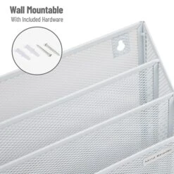 Mind Reader Network Collection Wall-Mounted 3-Compartment Wire Mesh File Organizer, White (WAFIST3-WHT) -Fellowe Desk Shop 6DF9B194 99EB 4D52 B24F143C75A33AC4 s7