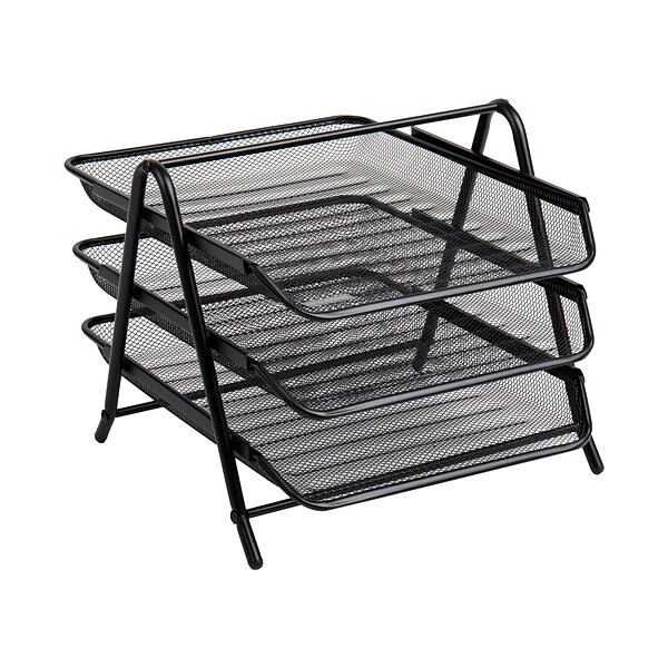 Mind Reader Network Collection Stackable Front Loading Letter Tray, Black Steel (3TPAPER-BLK) 8 Mind Reader Network Collection Stackable Front Loading Letter Tray, Black Steel (3TPAPER-BLK) - Image 6