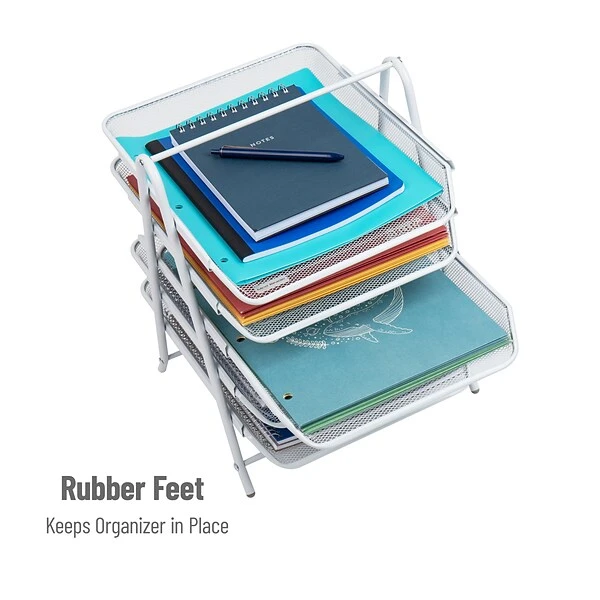 Mind Reader Network Collection Stackable Front Loading Letter Tray, White Metal (5TPAPER-WHT) 6 Mind Reader Network Collection Stackable Front Loading Letter Tray, White Metal (5TPAPER-WHT) - Image 4