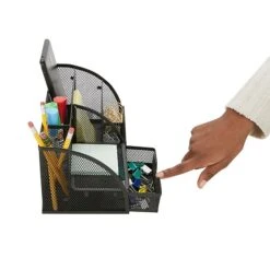 Mind Reader Network Collection 5-Compartment Steel Mesh Compartment Storage, Black (JOEORG-BLK) -Fellowe Desk Shop 82949009 5078 4064 A3E55430A2ECEDB7 s7