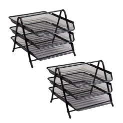 Mind Reader Network Collection 3-Tier Metal Desk File Organizer, Black, 2/Pack (3TPAP2PK-BLK) -Fellowe Desk Shop 8B72BAD0 9BAF 4A21 8FAA5F5029554A85 s7