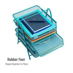 Mind Reader Network Collection Stackable Front Loading Letter Tray, Turquoise Metal (5TPAPER-TUR) -Fellowe Desk Shop 8CDB4D37 448C 435F B150FBE460A27286 s7