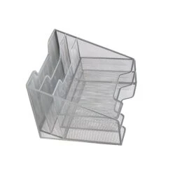 Mind Reader 5-Compartment Steel File Organizer, Silver (MESHBOX5-SIL)