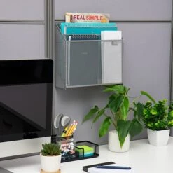 Mind Reader Network Collection Wall-Mounted 3-Compartment Wire Mesh File Organizer, Silver (WAFIST3-SIL)