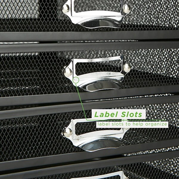 Mind Reader Network Collection 5-Compartment Steel Storage Drawer, Black (5CABMESH-BLK) 6 Mind Reader Network Collection 5-Compartment Steel Storage Drawer, Black (5CABMESH-BLK) - Image 4