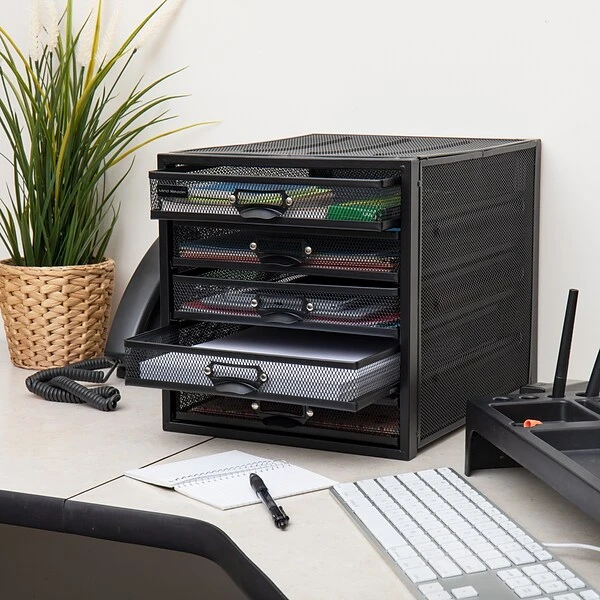 Mind Reader Network Collection 5-Compartment Steel Storage Drawer, Black (5CABMESH-BLK) 7 Mind Reader Network Collection 5-Compartment Steel Storage Drawer, Black (5CABMESH-BLK) - Image 5