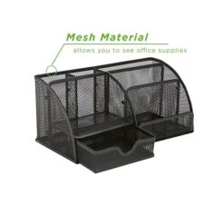 Mind Reader Network Collection 5-Compartment Steel Mesh Compartment Storage, Black (JOEORG-BLK) -Fellowe Desk Shop B6AEF040 BE76 4703 A075A70CB9498137 s7