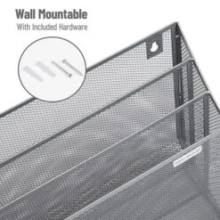 Mind Reader Network Collection Wall-Mounted 3-Compartment Wire Mesh File Organizer, Silver (WAFIST3-SIL) -Fellowe Desk Shop CB8F6111 F2BF 4304 917E3E3B1A19A1D7 s7