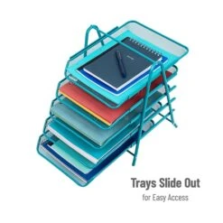 Mind Reader Network Collection Stackable Front Loading Letter Tray, Turquoise Metal (5TPAPER-TUR) -Fellowe Desk Shop D9D0C29F D8EB 4ECB 8E4CFC0C17B58BD7 s7