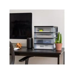 Iris 4-Drawer Desktop Unit, Black/Translucent White (587023) -Fellowe Desk Shop DAF2992D FD6A 4072 BE7B714D909FDF03 s7