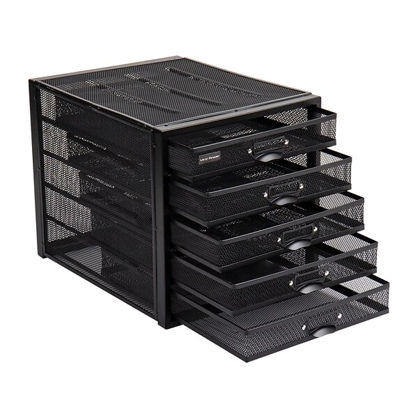 Mind Reader Network Collection 5-Compartment Steel Storage Drawer, Black (5CABMESH-BLK) 8 Mind Reader Network Collection 5-Compartment Steel Storage Drawer, Black (5CABMESH-BLK) - Image 6
