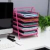Mind Reader Network Collection 2-Piece Stackable Front Loading Letter Tray, Pink Metal (5TPAPER-PNK) -Fellowe Desk Shop F575B8A1 BBE0 4794 A9060B414F2AD0E3 s7