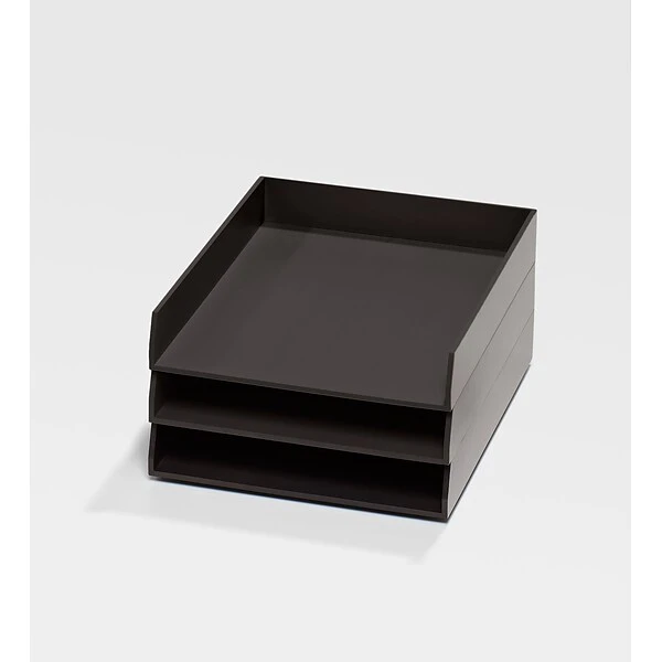 Bindertek Bright Wood Desk Stackable Letter Paper Tray, Black (BTLTRAY-BK) 4 Bindertek Bright Wood Desk Stackable Letter Paper Tray, Black (BTLTRAY-BK) - Image 2