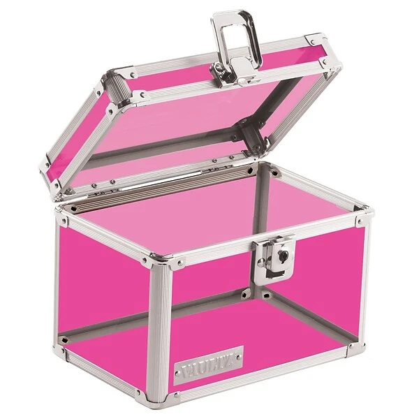 Vaultz®, Locking 4" X 6" Index Card Box, Acrylic Pink (VZ00208) 3 Vaultz®, Locking 4" X 6" Index Card Box, Acrylic Pink (VZ00208)