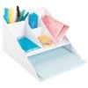 Linus Office Supplies Desk Organizer, For Scissors, Pens, Markers, Highlighters, Notepads - White (42051)