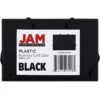 JAM Paper® Plastic Business Card Holder Case With Round Flap, Black Solid, Sold Individually (9167043) -Fellowe Desk Shop m005223450 s7