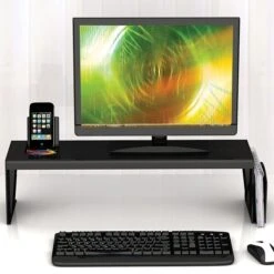 Deflecto Heavy Duty Plastic Desktop Shelf, Black (DEF39404) -Fellowe Desk Shop m007156267 s7