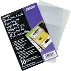 Samsill Business Card Refills For Classic Business Card Holder, Clear, 7 1/3" X 6", 10 Sheets/Pk