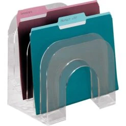 Rubbermaid Optimizers™ Jumbo Incline Sorter, 6 Compartments, Clear, 7 3/8"H X 9 3/8"W X 10 1/2"D