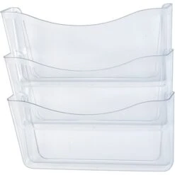Rubbermaid Unbreakable Expandable Three-Pocket Wall File Set, Letter Size, Clear