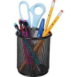 Quill Brand® Wire Mesh Pencil And Pen Cup Holder, Black (25283Q)