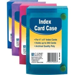 Index Card Case, 4" X 6", Assorted Colors (CLI58046)
