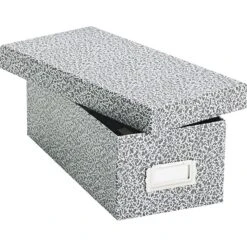 Oxford Reinforced Board Card File With Lift-Off Cover, 3" X 5", 1200-Capacity, Black, 4 1/4"H X 12"W X 5 5/8"D (40588)