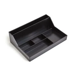 TRU RED™ 6-Compartment Plastic Desktop Organizer, Black (TR55259)