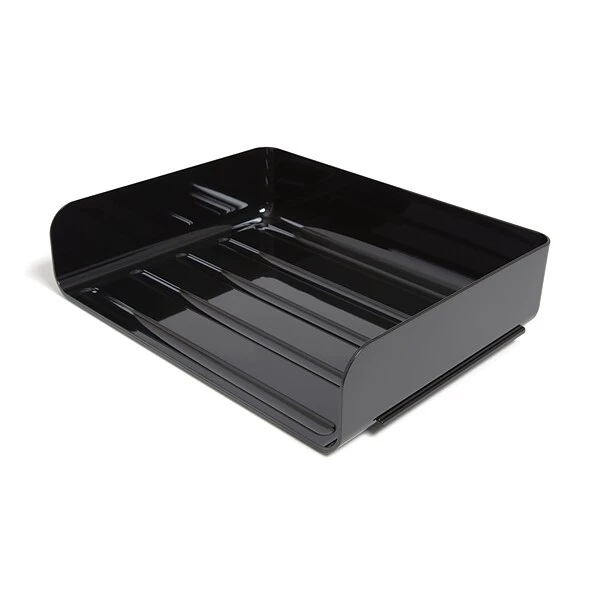 TRU RED™ Side Load Stackable Plastic Letter Tray, Black, 2/Pack (TR55327) 3 TRU RED™ Side Load Stackable Plastic Letter Tray, Black, 2/Pack (TR55327)