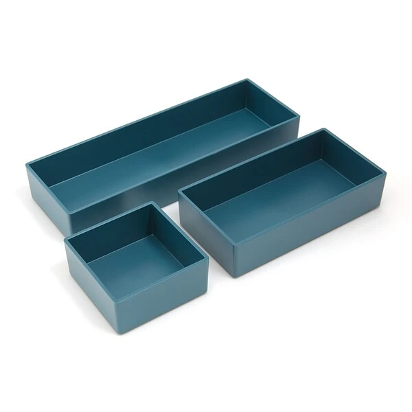TRU RED™ 3 Piece Plastic Drawer Organizer, Teal (TR55299) 4 TRU RED™ 3 Piece Plastic Drawer Organizer, Teal (TR55299) - Image 2