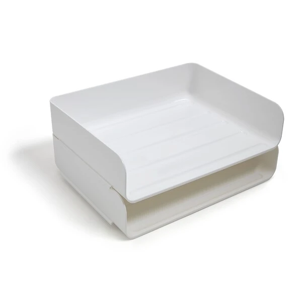 TRU RED™ Side Load Stackable Plastic Letter Tray, White, 2/Pack (TR55328) 5 TRU RED™ Side Load Stackable Plastic Letter Tray, White, 2/Pack (TR55328) - Image 3