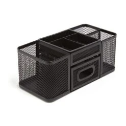 TRU RED™ 7-Compartment Wire Mesh Accessory Holder, Matte Black (TR57541) -Fellowe Desk Shop s1157691 s7