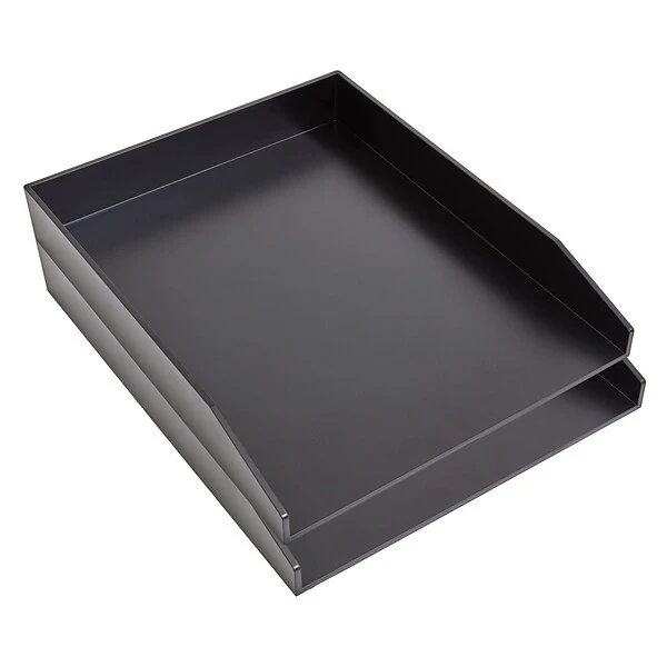TRU RED™ Front Load Stackable Plastic Letter Tray, Black, 2/Pack (TR55253) 5 TRU RED™ Front Load Stackable Plastic Letter Tray, Black, 2/Pack (TR55253) - Image 3