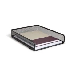 TRU RED™ Front Load Stackable Metal Letter Tray, Matte Black (TR57566) -Fellowe Desk Shop s1163420 s7