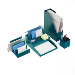 TRU RED™ 3-Slot Plastic Letter Sorter, Teal (TR55288) -Fellowe Desk Shop s1167355 s7