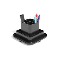 TRU RED™ 9 Compartment Plastic Rotating Organizer, Black (TR58210) -Fellowe Desk Shop s1182194 s7