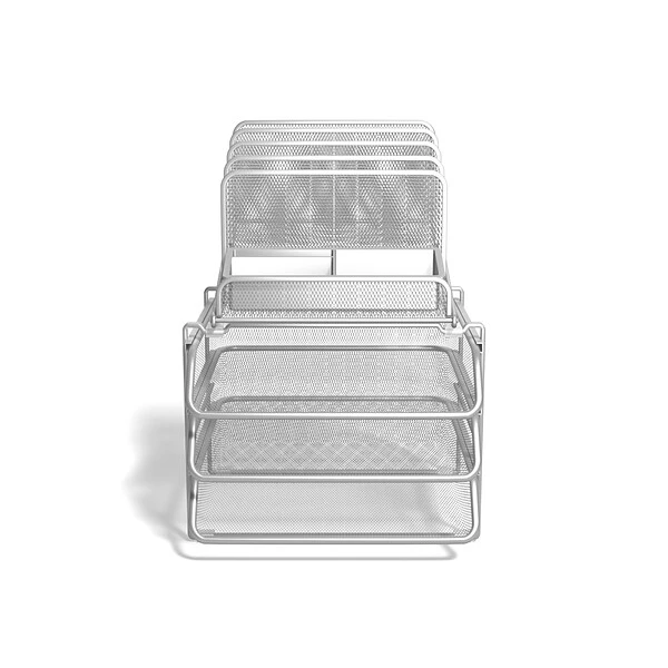 TRU RED™ All-In-One 10 Compartment Wire Mesh Compartment Storage, Silver (TR57531) 4 TRU RED™ All-In-One 10 Compartment Wire Mesh Compartment Storage, Silver (TR57531) - Image 2