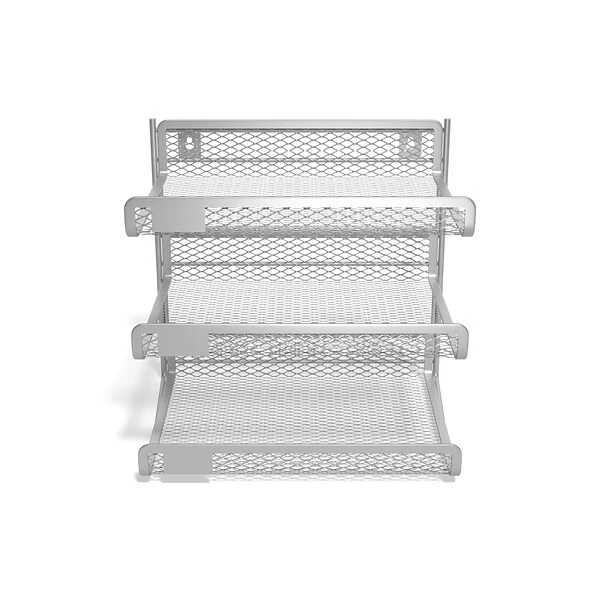 TRU RED™ 3 Compartment Wire Mesh File Organizer, Silver (TR57531) 4 TRU RED™ 3 Compartment Wire Mesh File Organizer, Silver (TR57531) - Image 2