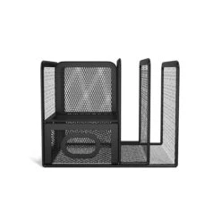 TRU RED™ 5 Compartment Wire Mesh Accessory Holder, Matte Black (TR57532)