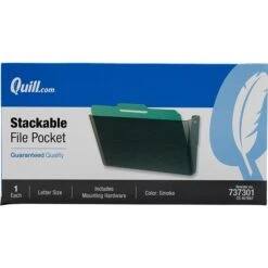 Quill Brand® Single Pocket Plastic Letter Size Wall File, Smoke (737301)