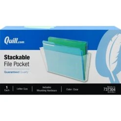 Quill Brand® Single Pocket Plastic Letter Size Wall File, Clear (737304)