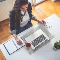 SO-MINE McCall Vinyl Desk Pad, 20" X 25", Gray (SM756)