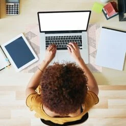 SO-MINE Leslee Vinyl Desk Pad, 20" X 25", Brown (SM754)