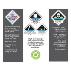 Desktex Glaciermat Anti-Slip Glass Desk Pad, 20" X 36", Clear (FCDE2036G) -Fellowe Desk Shop sp112309034 s7